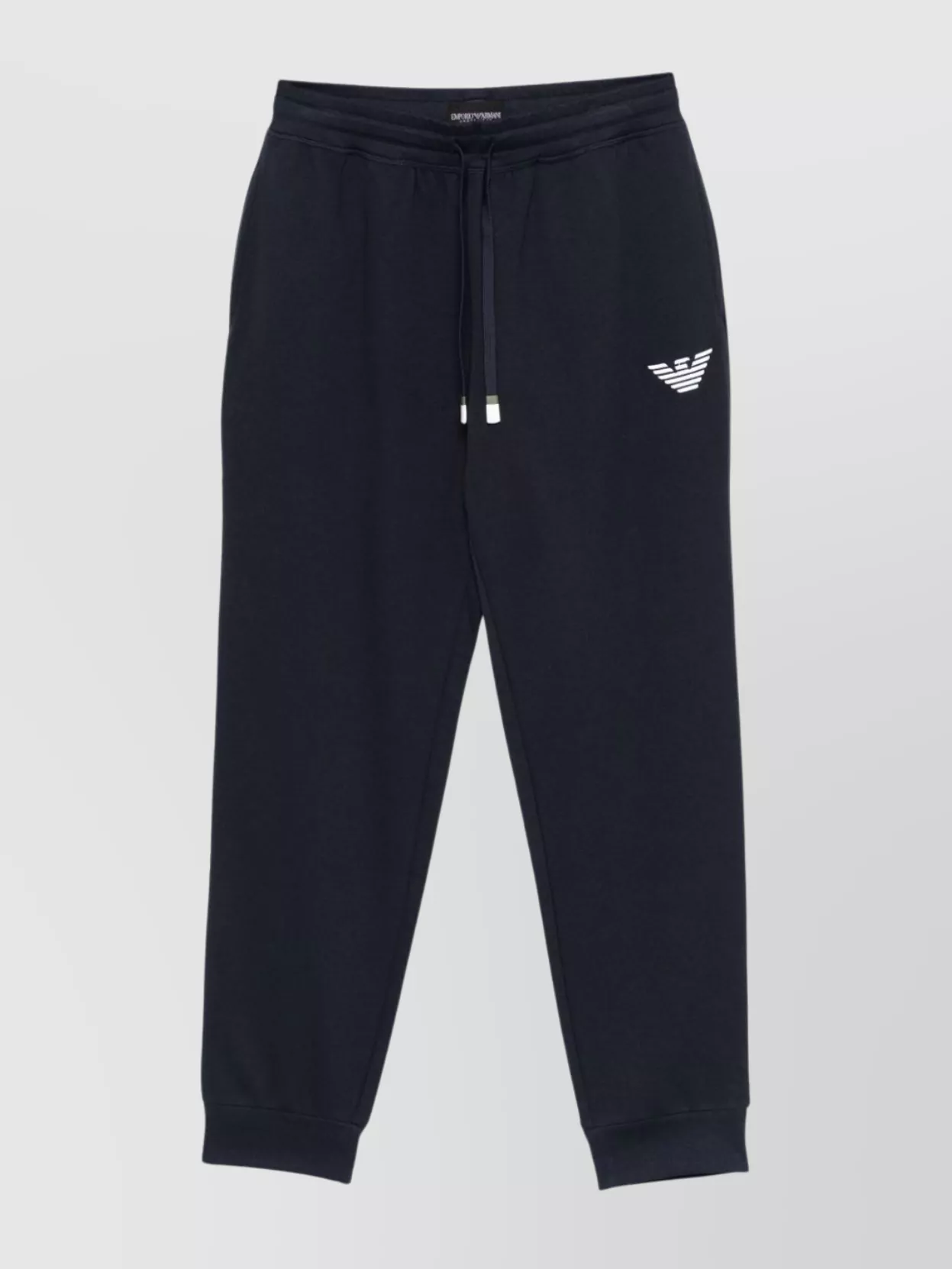 Emporio Armani Cotton Blend Tapered Leg Sweatpants With Ribbed Ankles