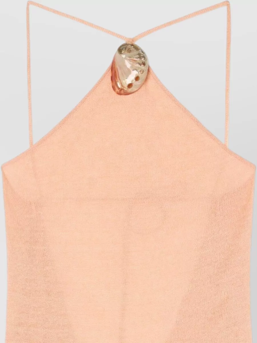 Alanui Linen Halterneck Maxi Dress