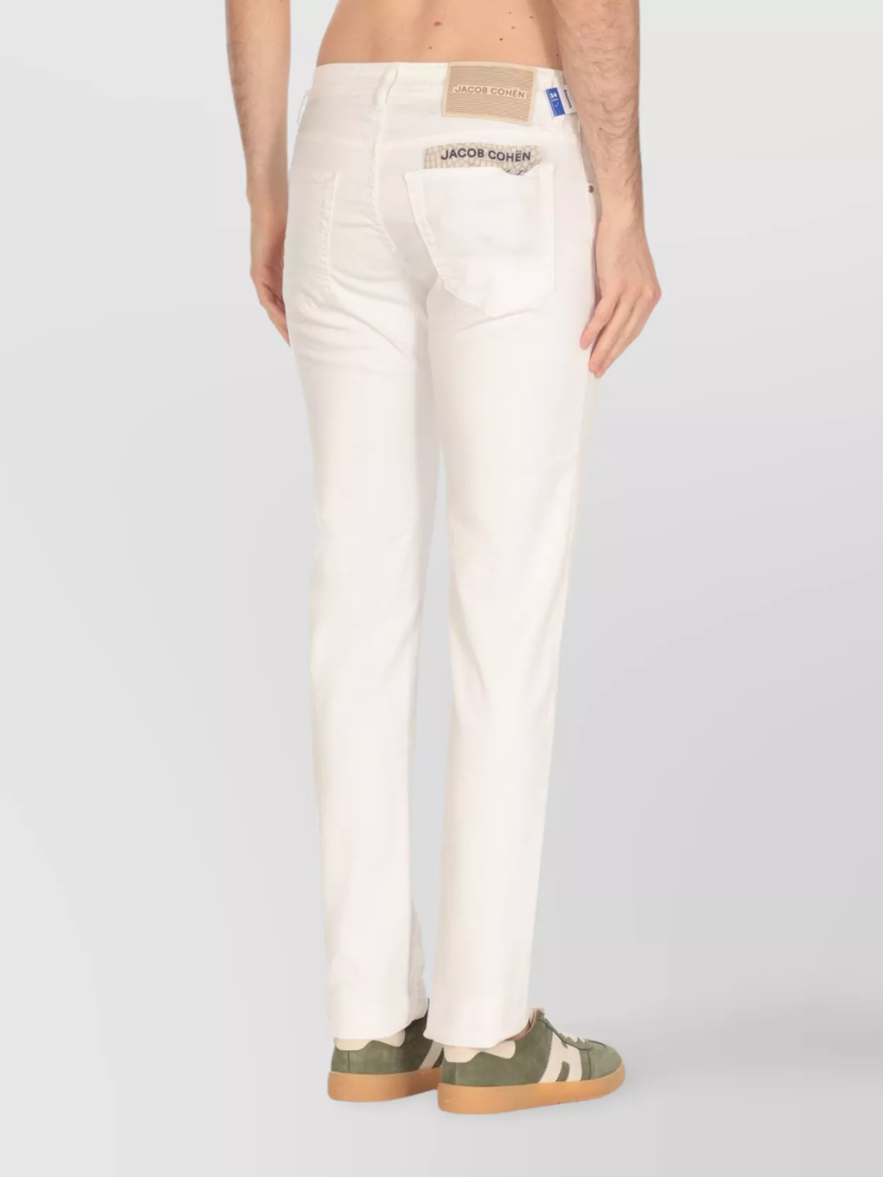 Jacob Cohen Straight Cotton Pants Belt Loops In White