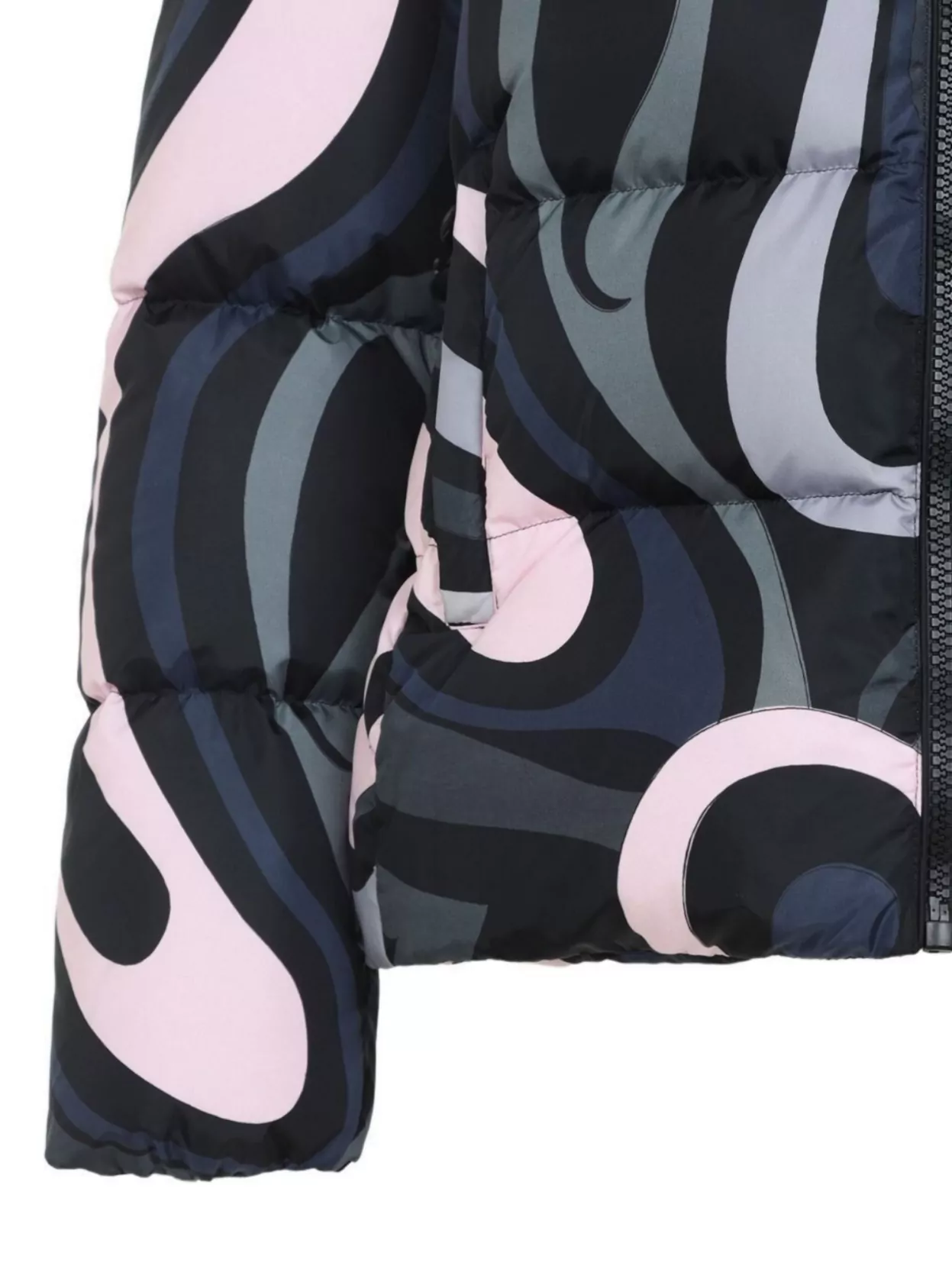 Pucci Hooded Padded Nylon Jacket With Elastic Cuffs