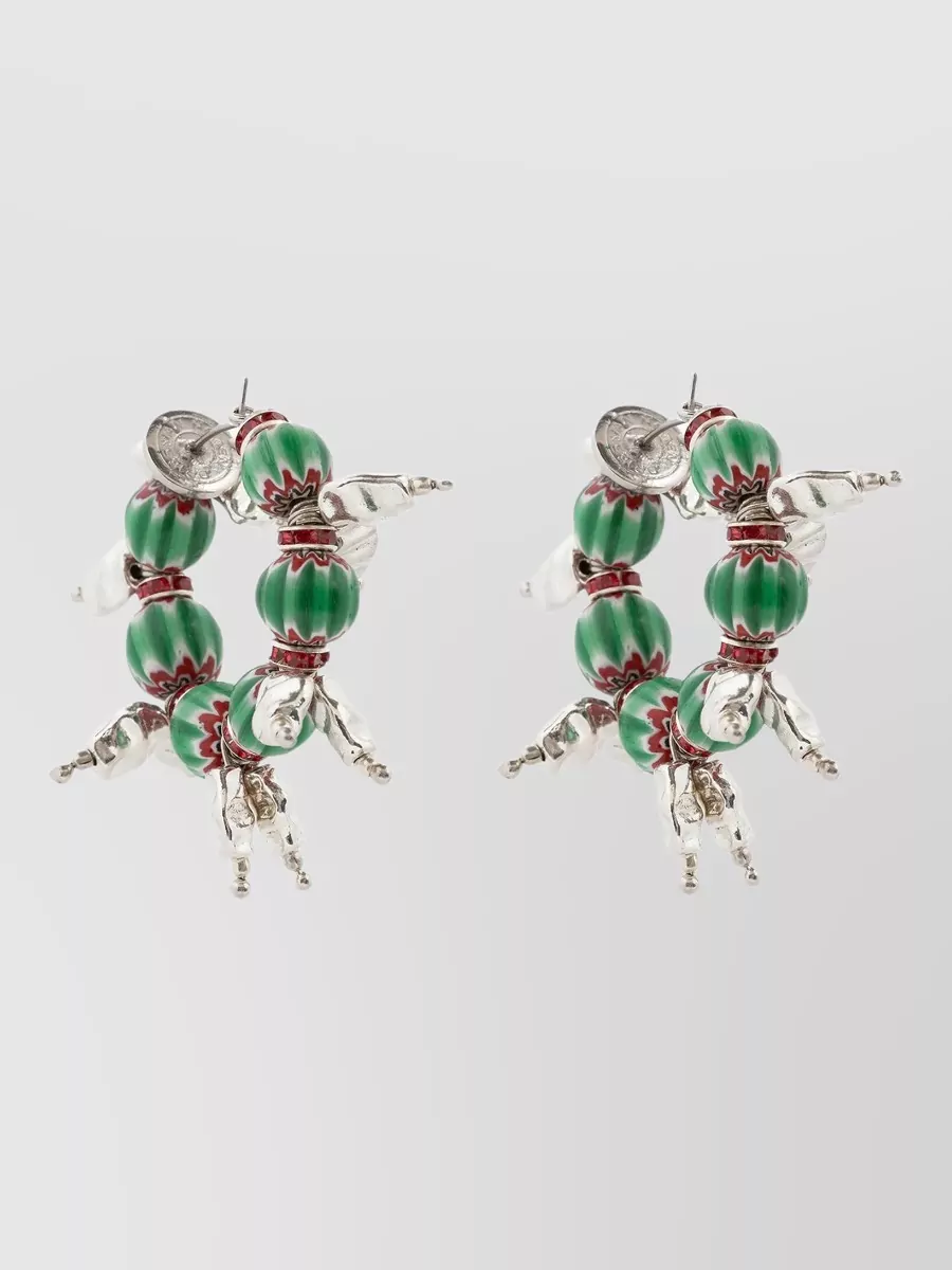 Dries Van Noten Beaded hoop earrings