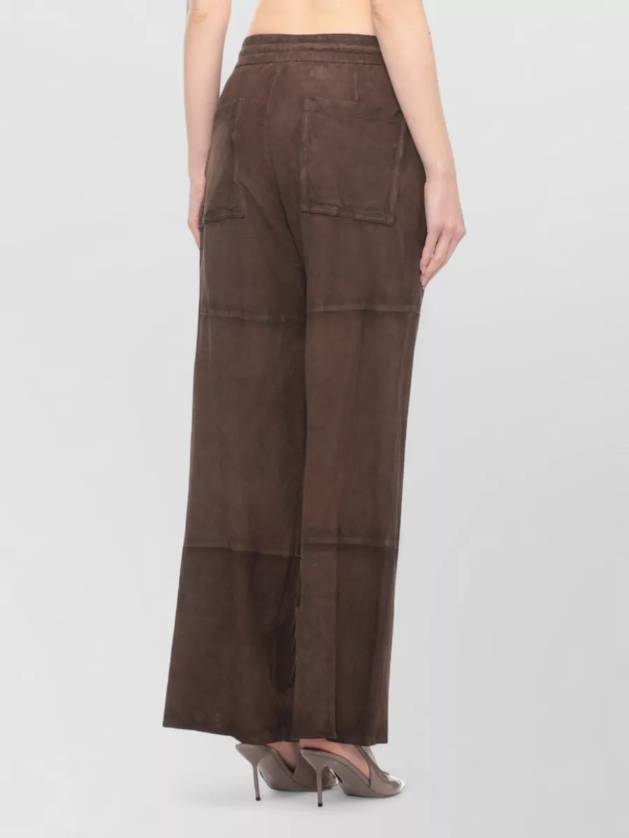 Parosh Leather Wide-Leg Trousers