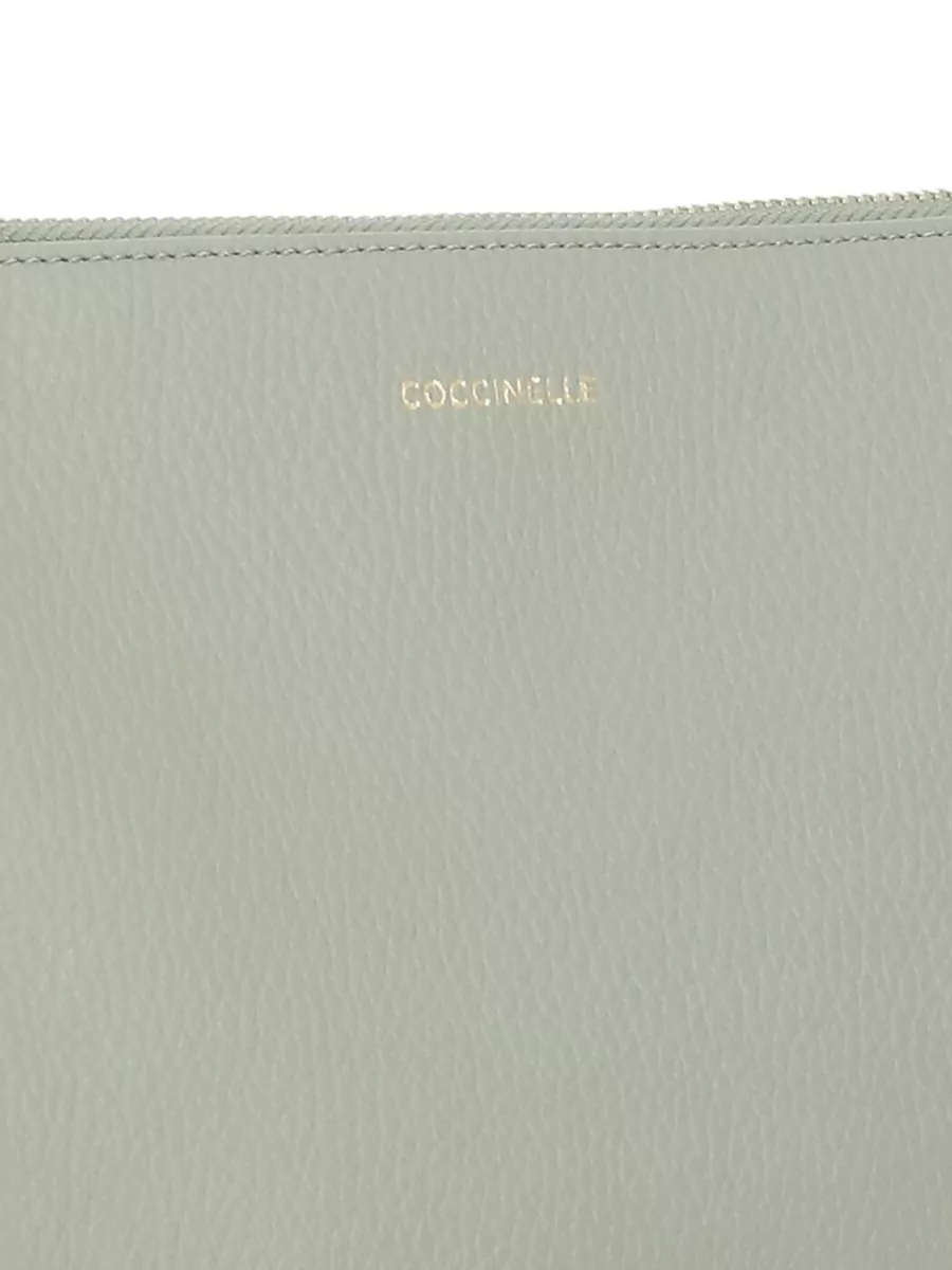 Coccinelle Pebbled Leather Clutch Bag Removable Shoulder Strap