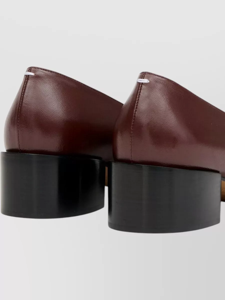 Maison Margiela Leather Square-Toe Pumps