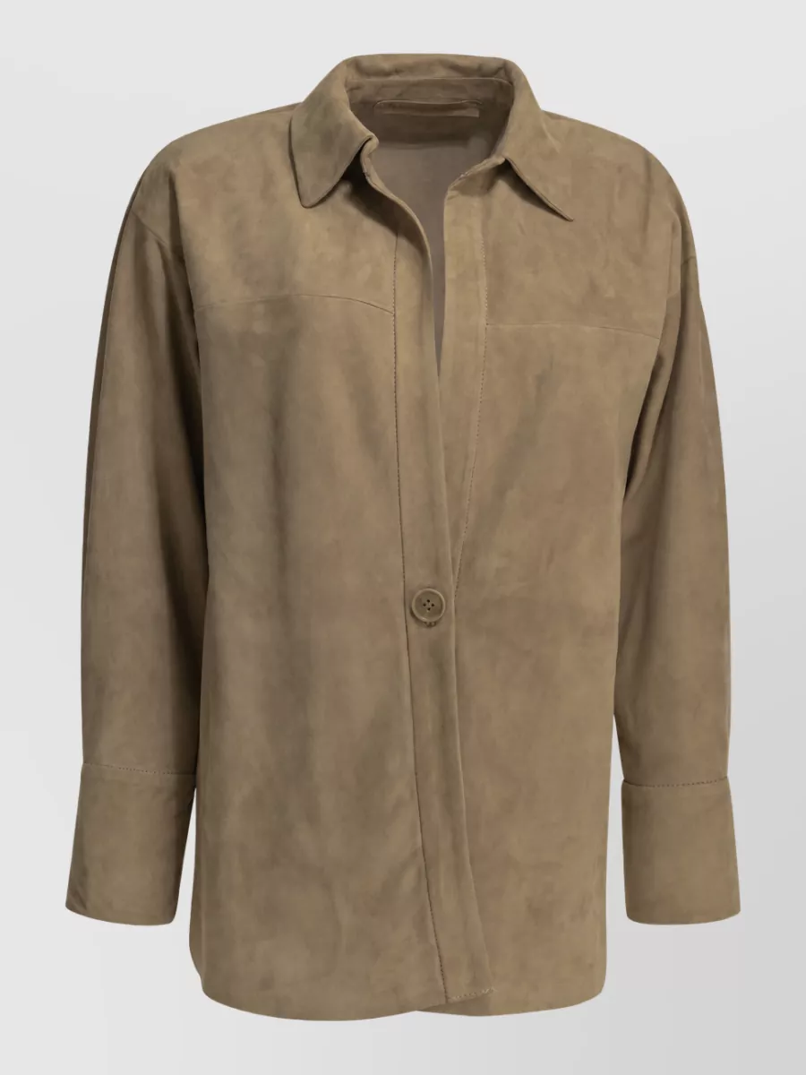 Salvatore Santoro suede leather single breasted coat