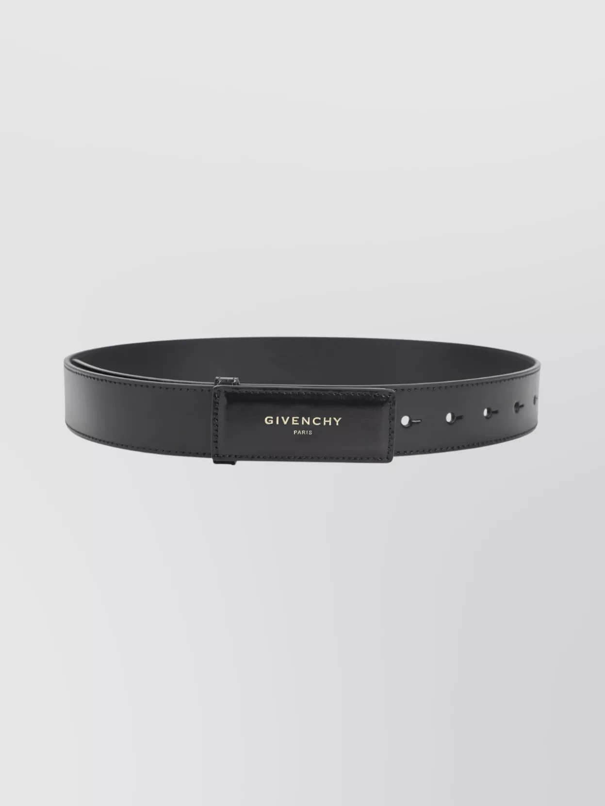 Givenchy 35 Mm Label Belt With Multiple Holes In Black