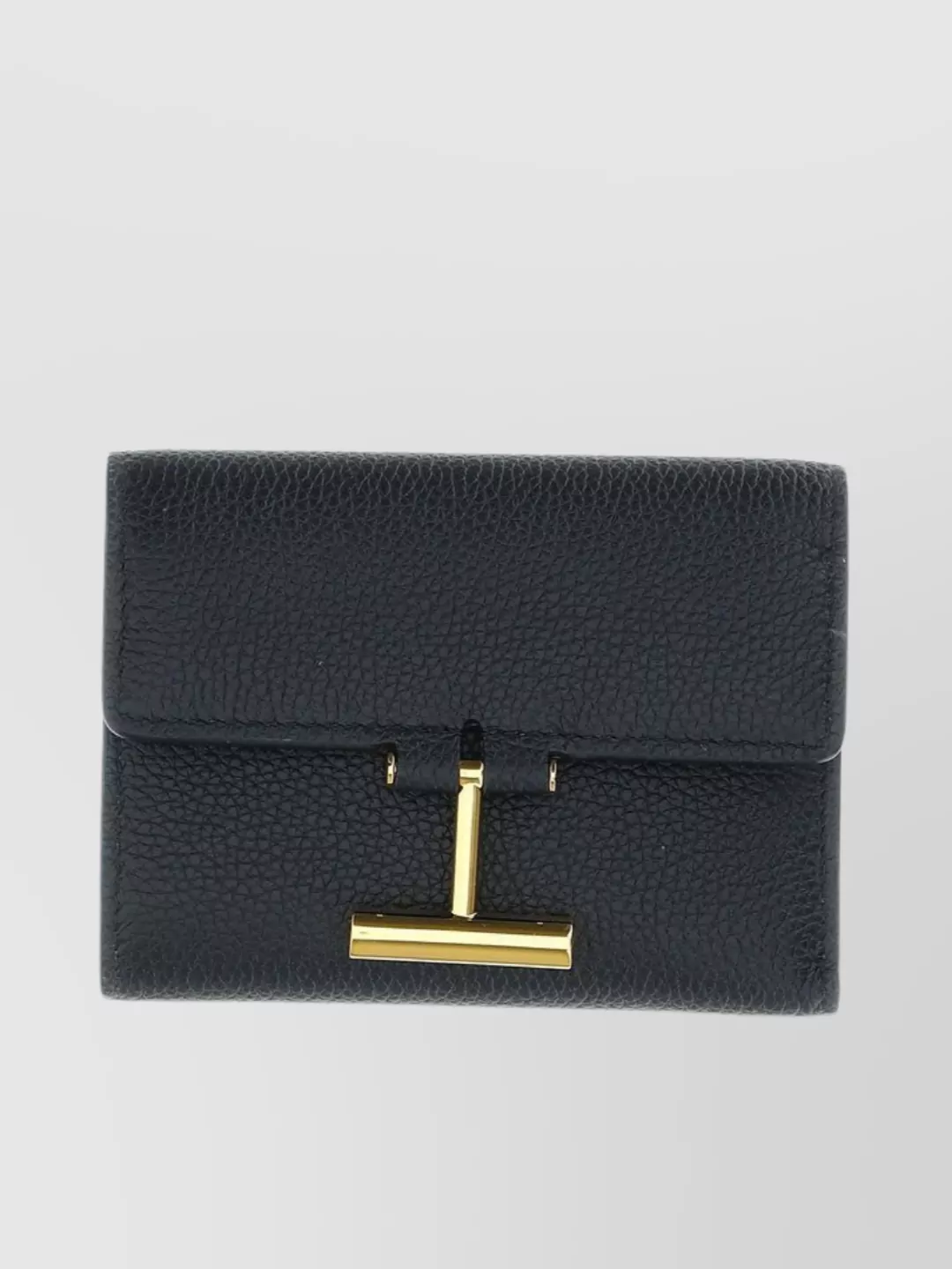 Shop Tom Ford Compact Textured Leather Wallet With Gold-tone Hardware