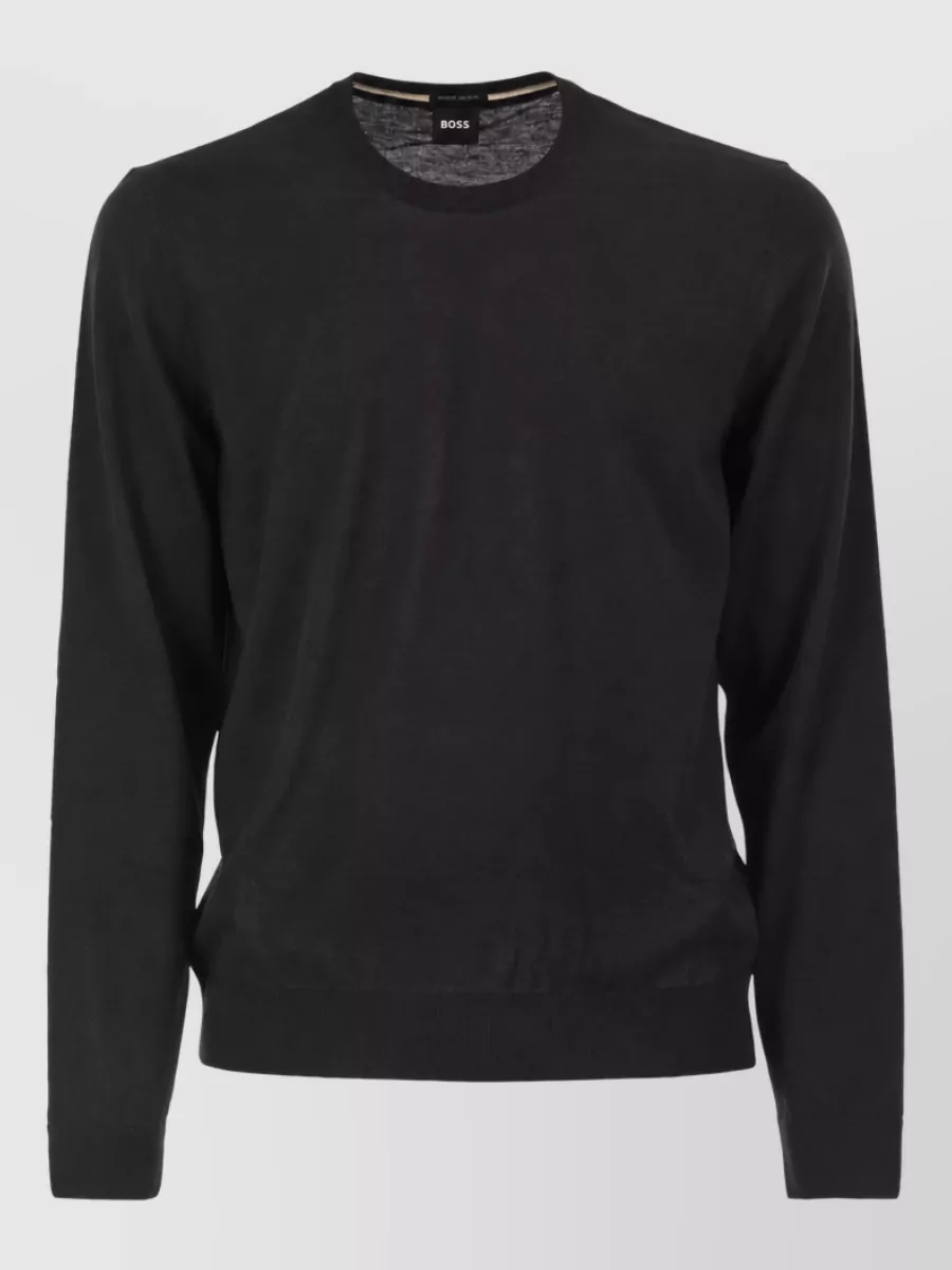 Boss wool slim-fit crew-neck jumper