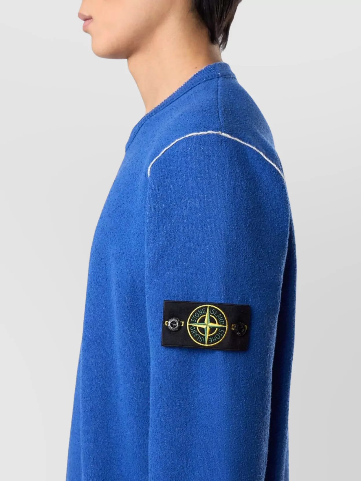 Stone Island Left Sleeve Badge Crew Neck Sweater