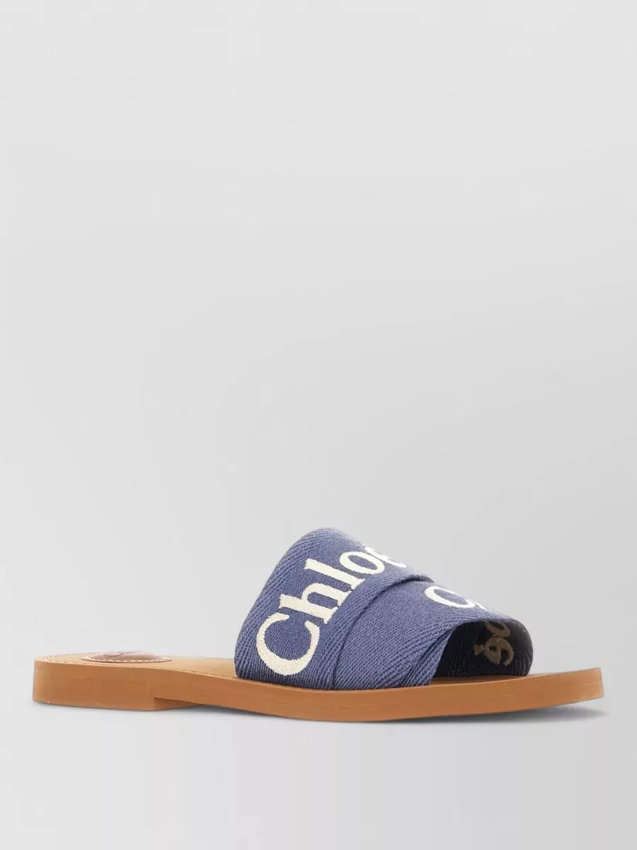 Chloé Linen Woody Slides