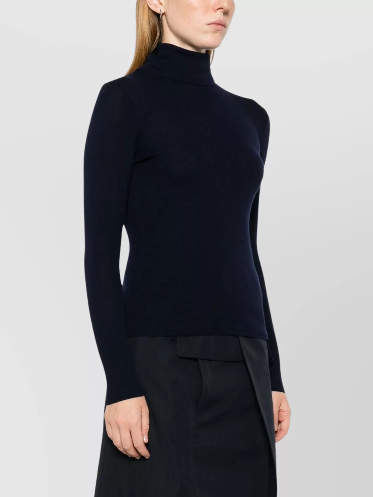 Shop P.a.r.o.s.h Leila Turtleneck Ribbed-knit Jumper In Blue