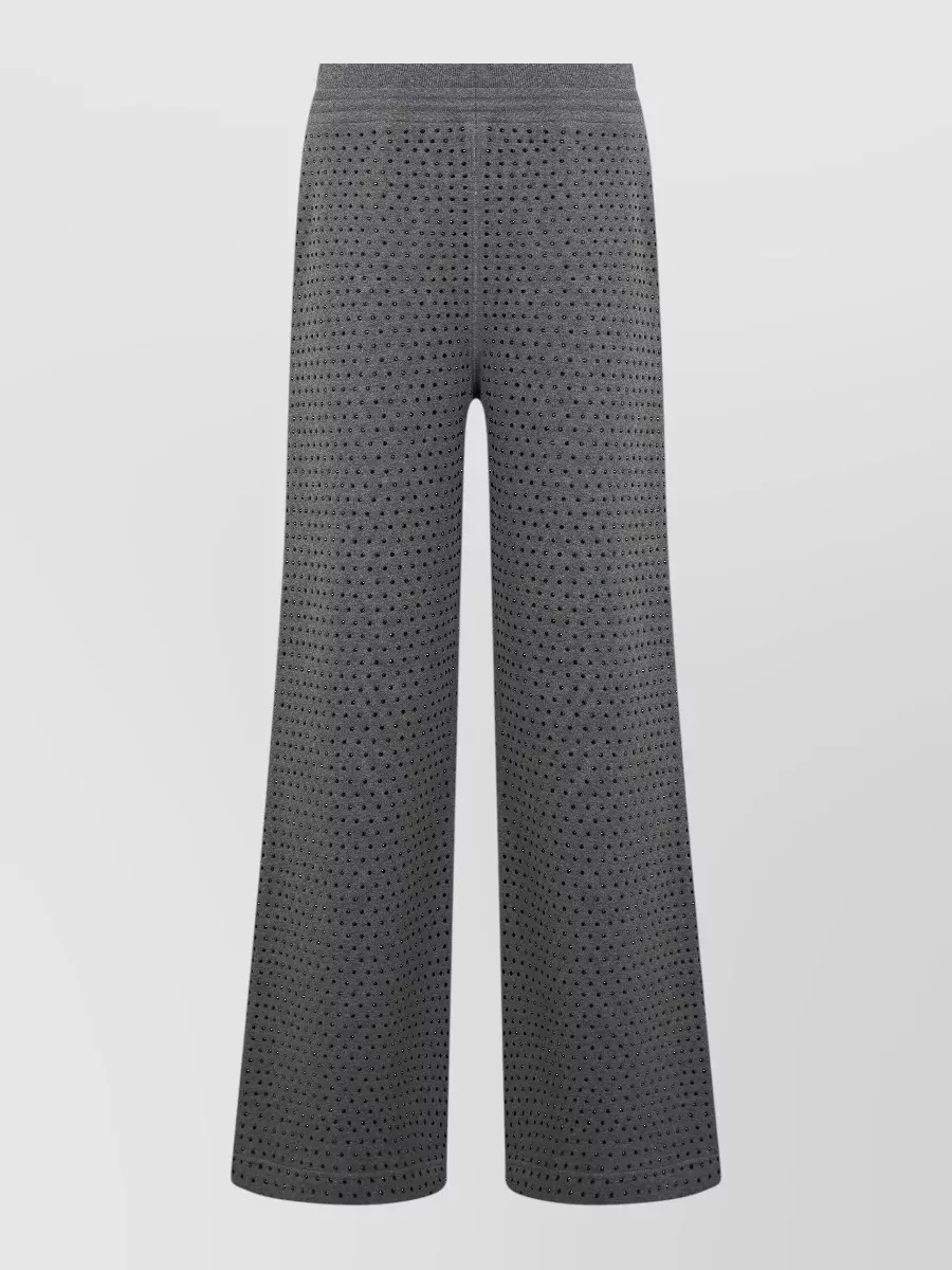 Pinko high-rise wide-leg cotton fleece trousers