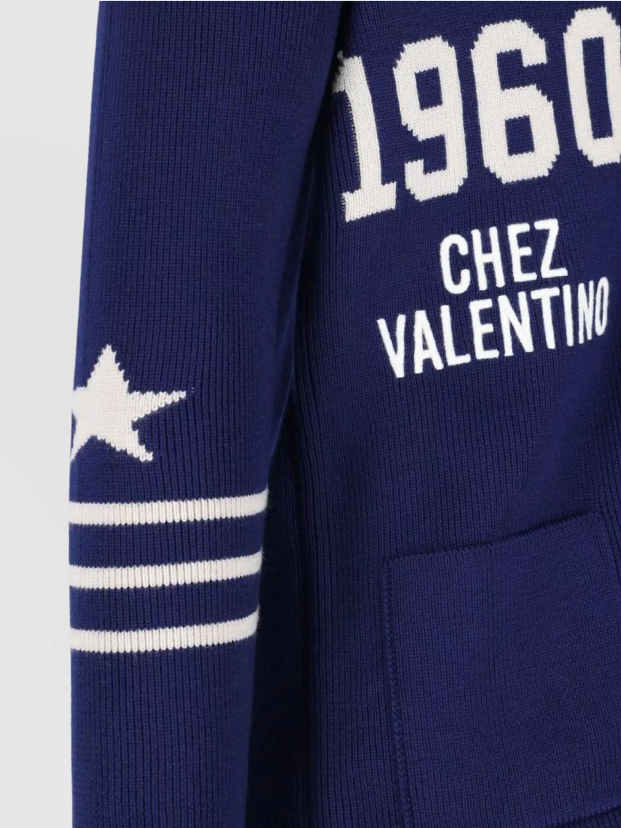 Valentino Crewneck Sweater With Embroidered Design And Front Pockets