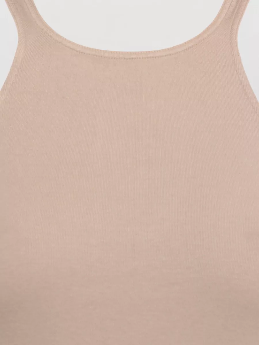 Rick Owens Drkshdw Longline Racerback Ribbed Cotton Womens Top