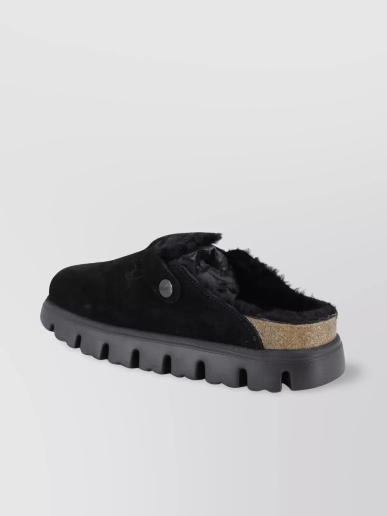 Birkenstock Chunky Shearling Mules Buckle Detail