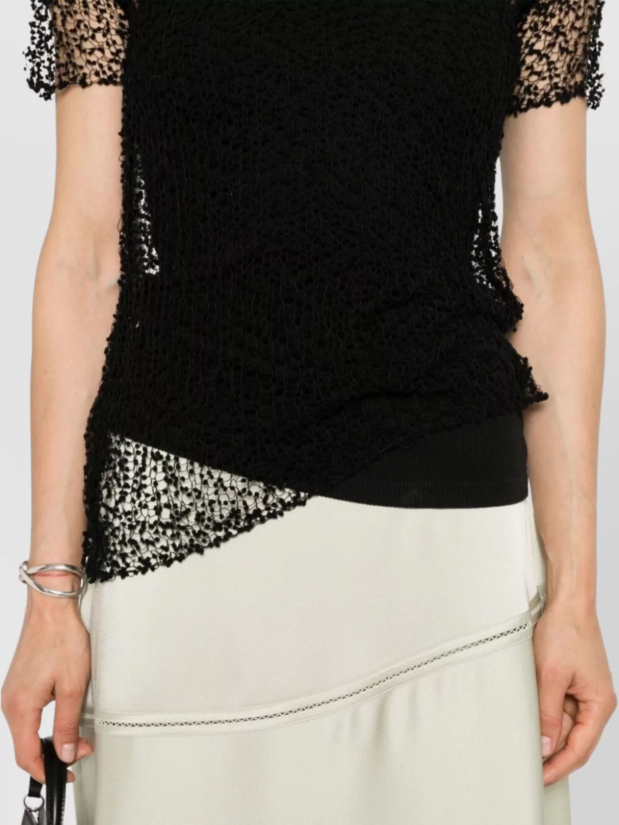 Maison Margiela Sheer Fabric Top With Polka Dot Embroidery