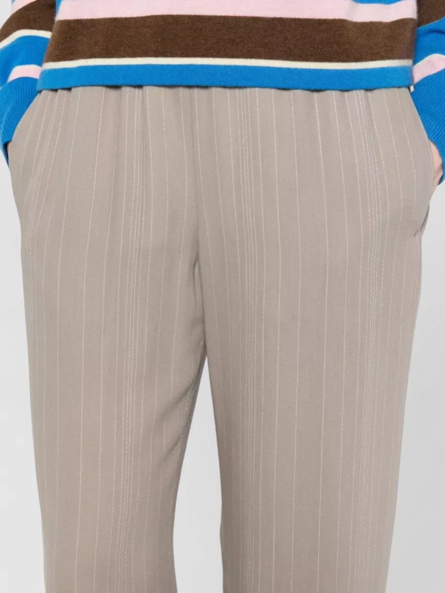 Golden Goose Pinstripe Wide-Leg Trousers