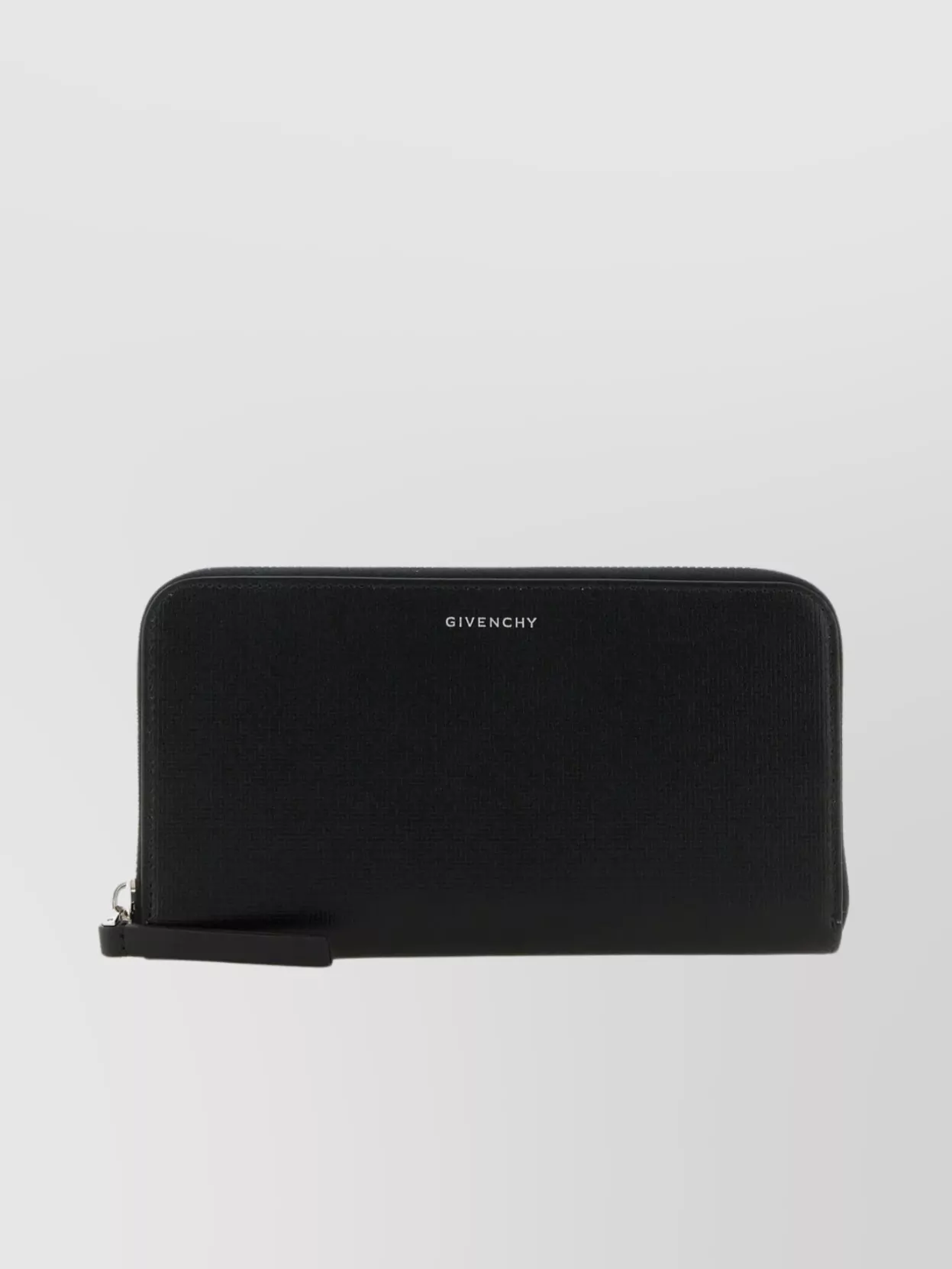 Givenchy Leather Wallet Zippered Textured Finish In Black