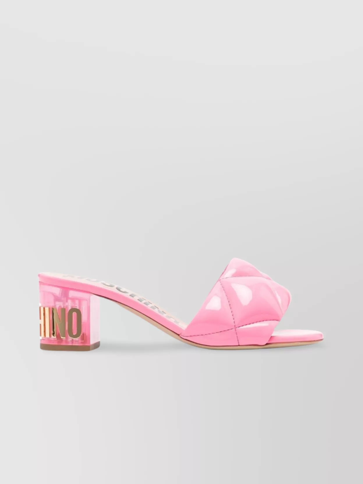 MOSCHINO 60MM BLOCK HEEL MULES IN CALF LEATHER WITH OPEN TOE