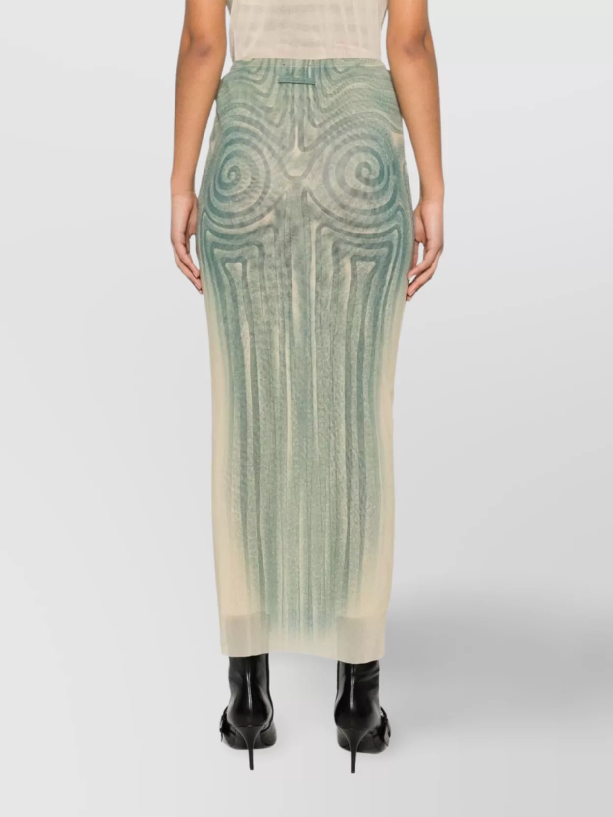 Jean Paul Gaultier Mesh Spiral Long Skirt