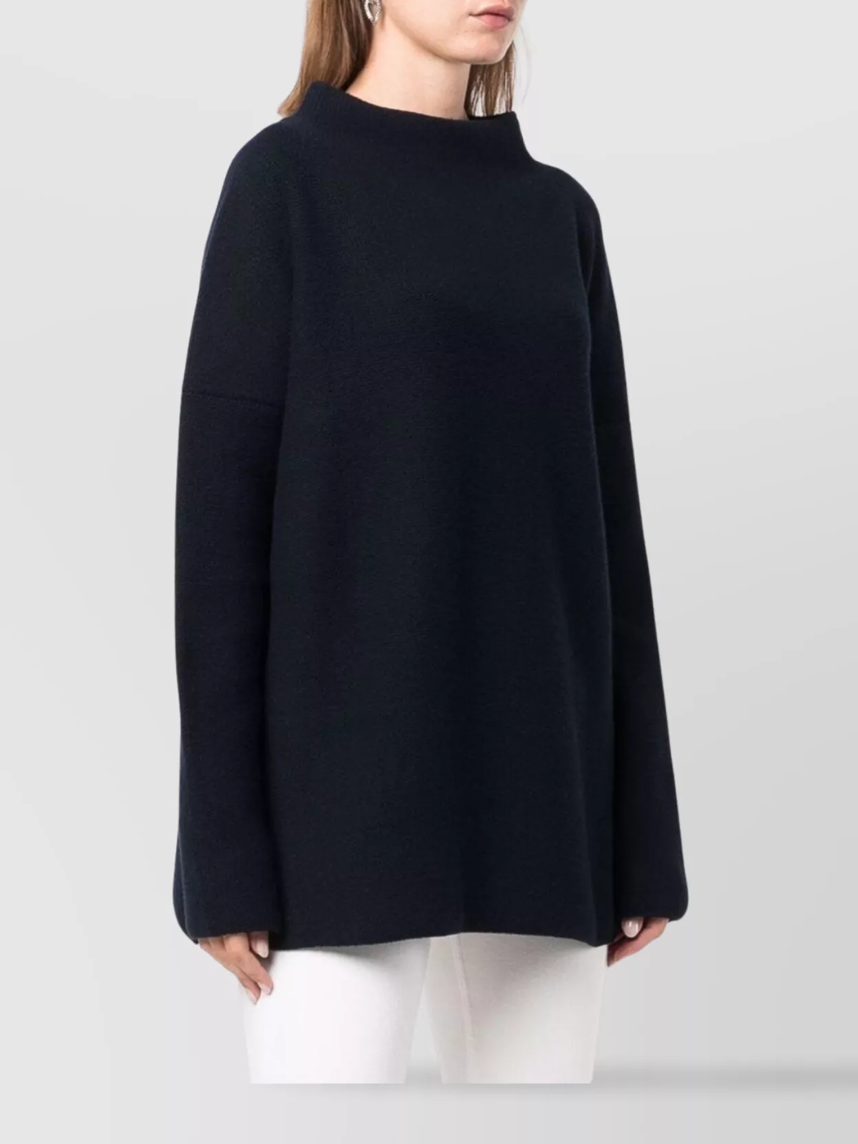 Daniela Gregis Oversized Knit Sweater Mock Neck