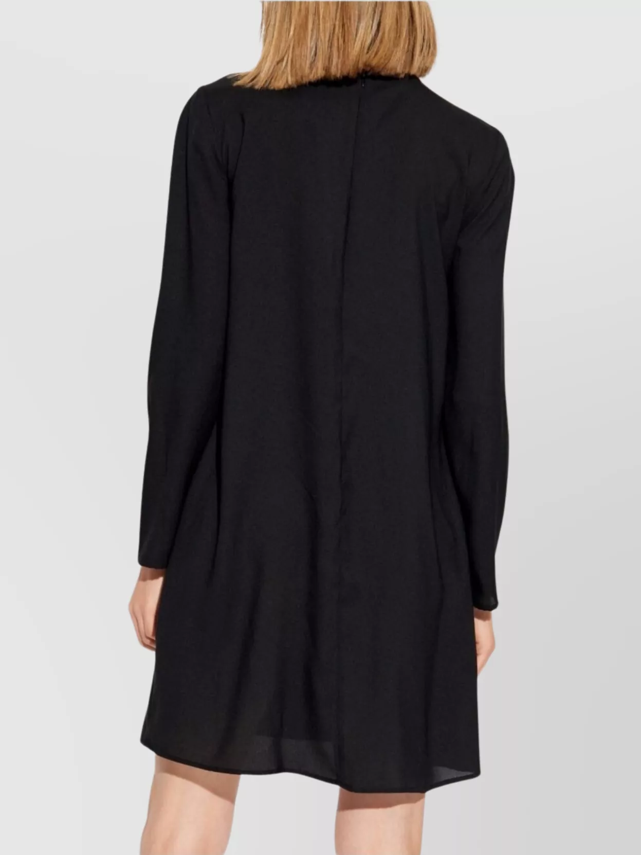 Emporio Armani Pleated Dress With Gathered Layers And Sheer Construction