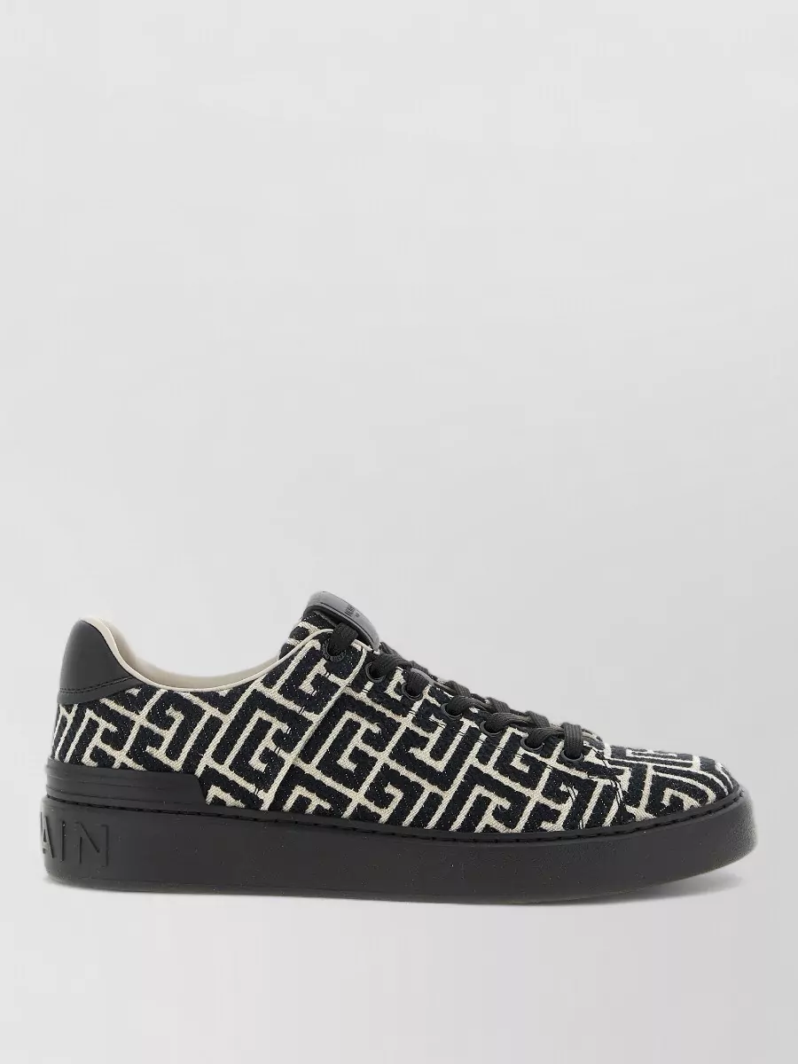 Balmain Court Sneakers Round Toe Rubber Sole