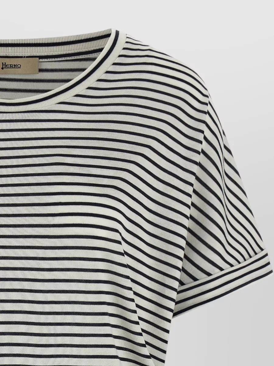 Herno Crew Neck Striped Short Sleeve Top