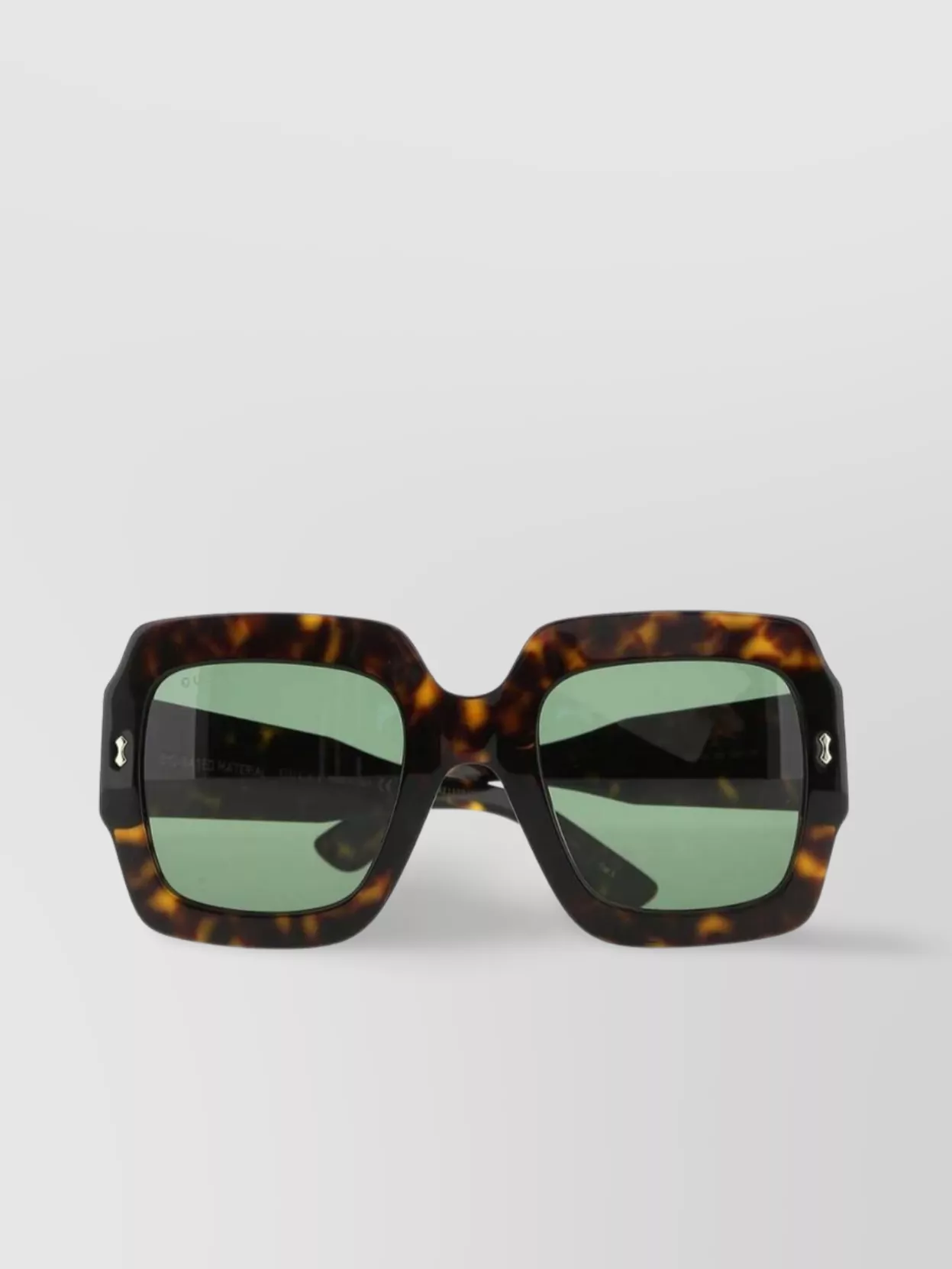 Shop Gucci Acetate Square Frame Sunglasses In Green