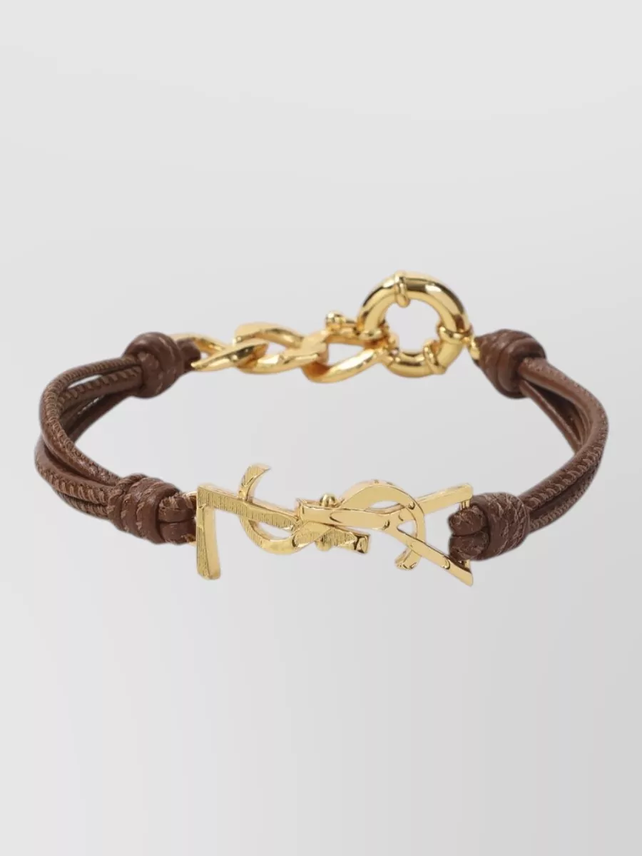Saint Laurent leather multi-wrap bracelet