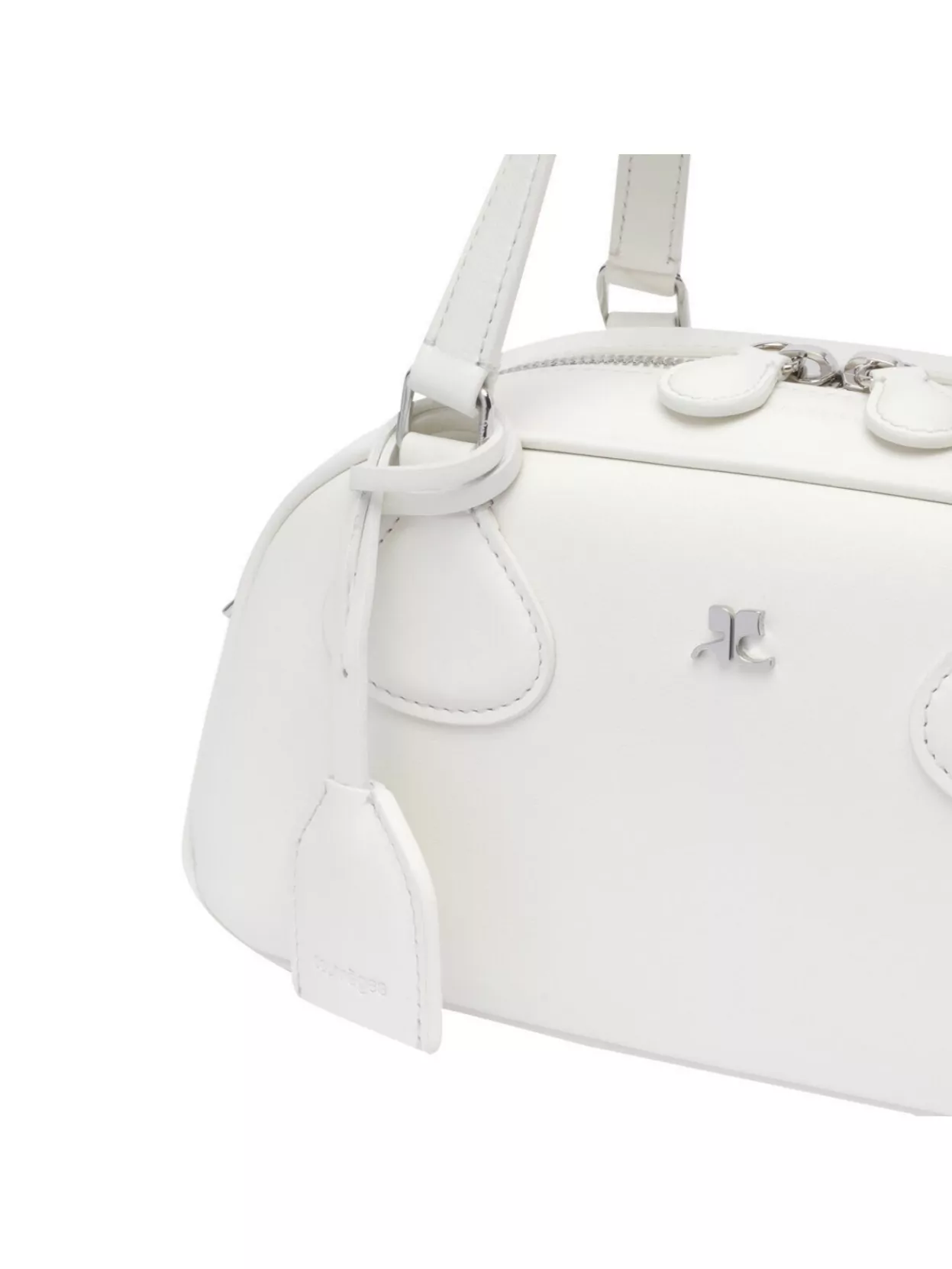 Courrèges Double Handle Detachable Strap Bowling Bag