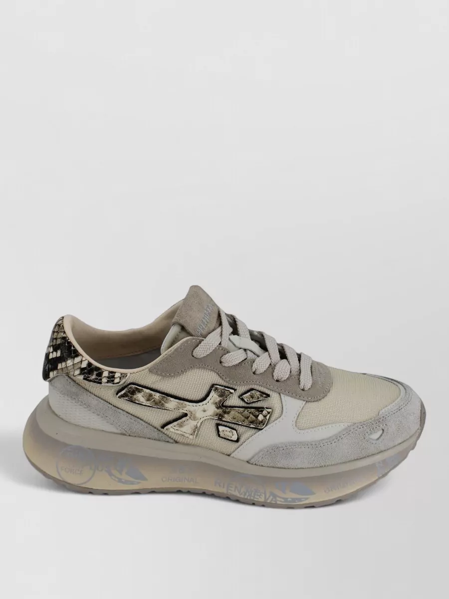 Premiata Suede And Leather Low-Top Sneakers