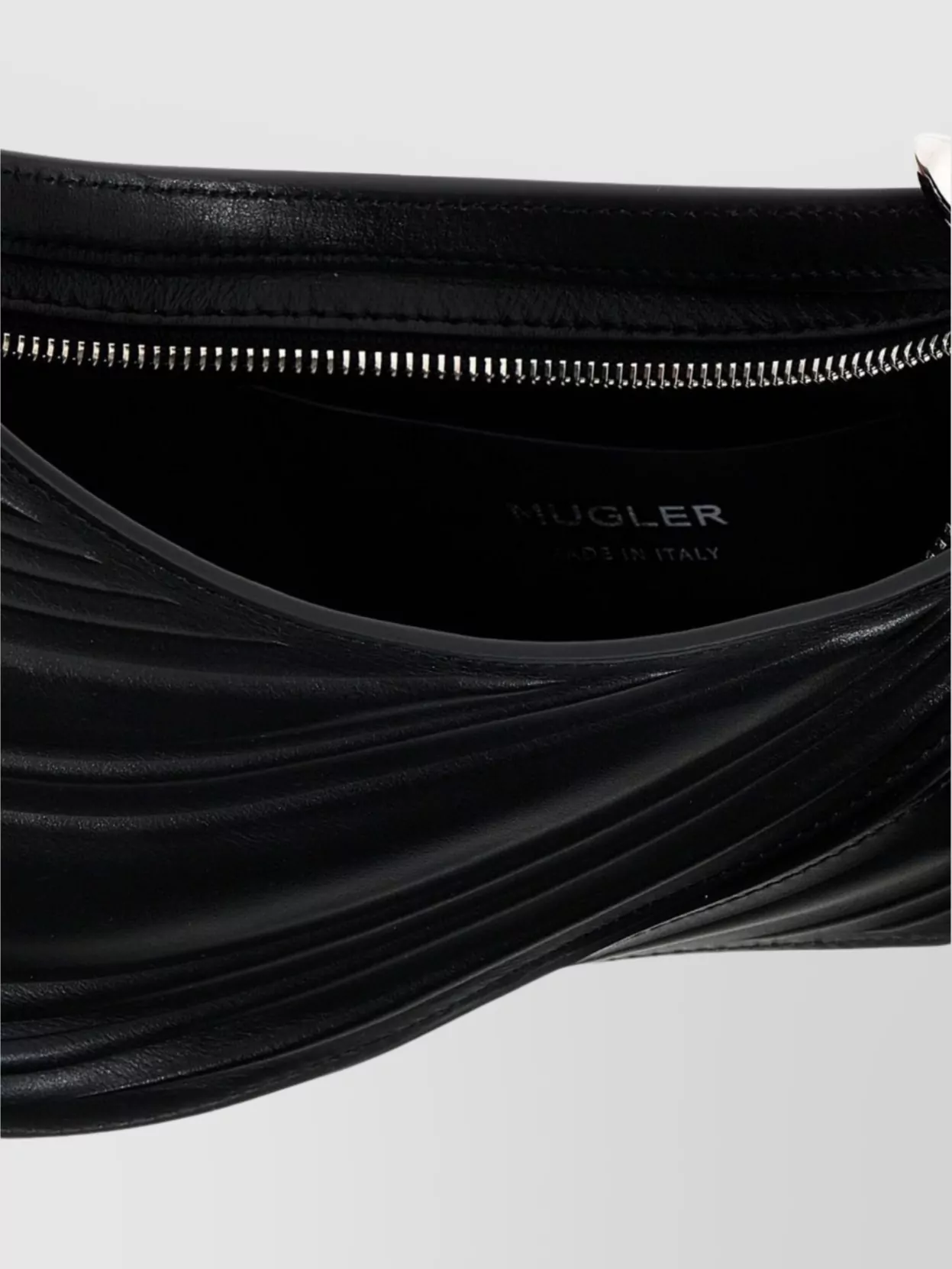 Mugler Small Embossed Spiral Curve 01 Shoulder Bag