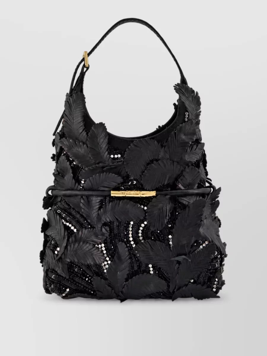 Balmain mini embossed lambskin shoulder bag