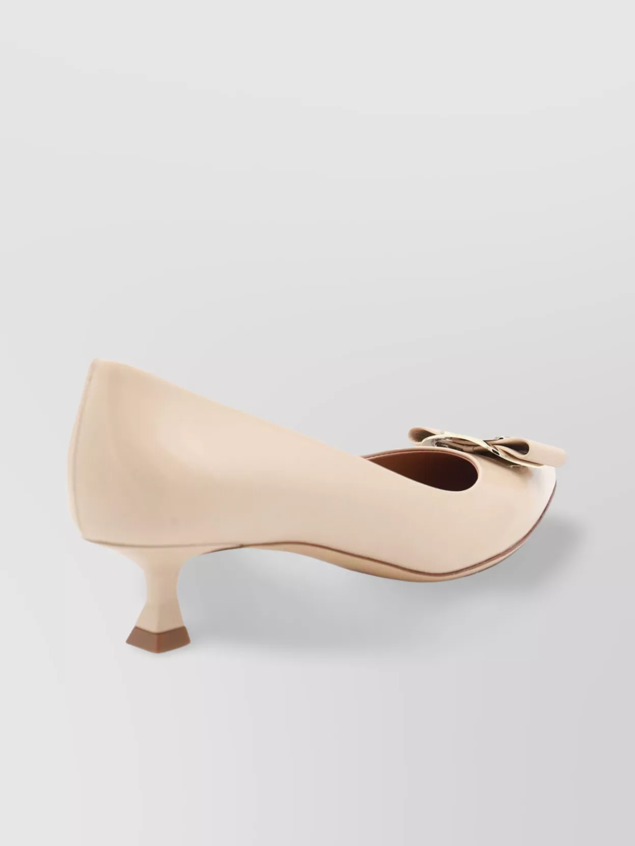 Ferragamo Bow Detail Kitten Heel Pointed Toe Pumps