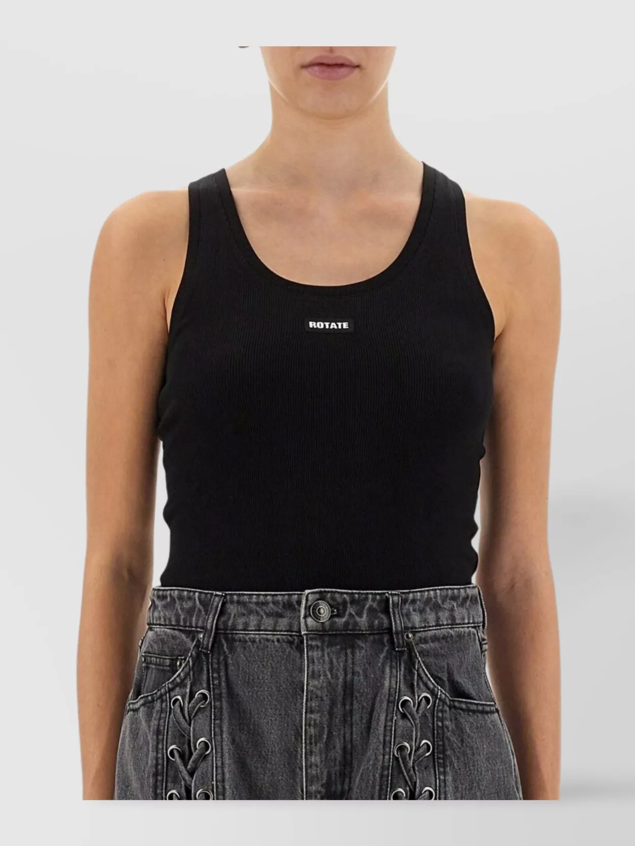 Rotate Birger Christensen Ribbed Texture Sleeveless Knit Top