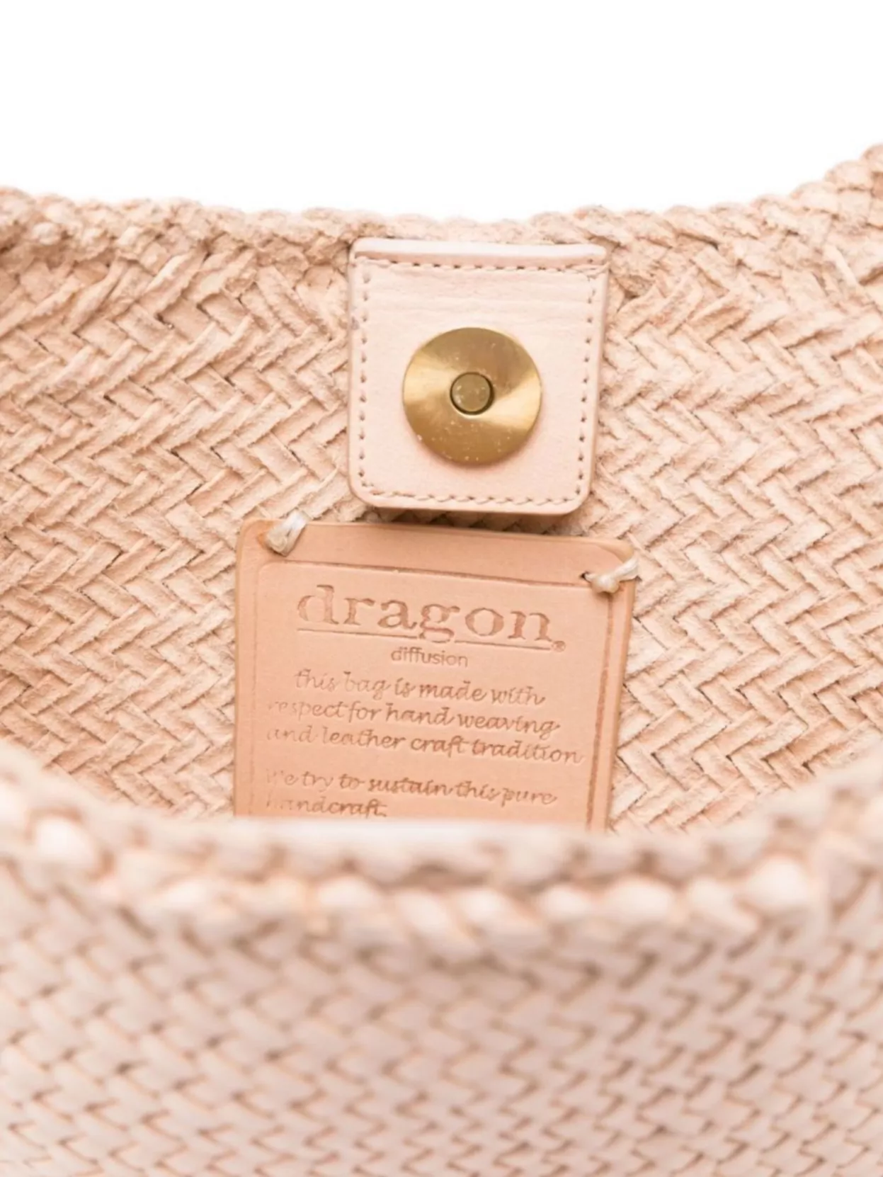 Dragon Diffusion Natural Braided Calfskin Shoulder Bag