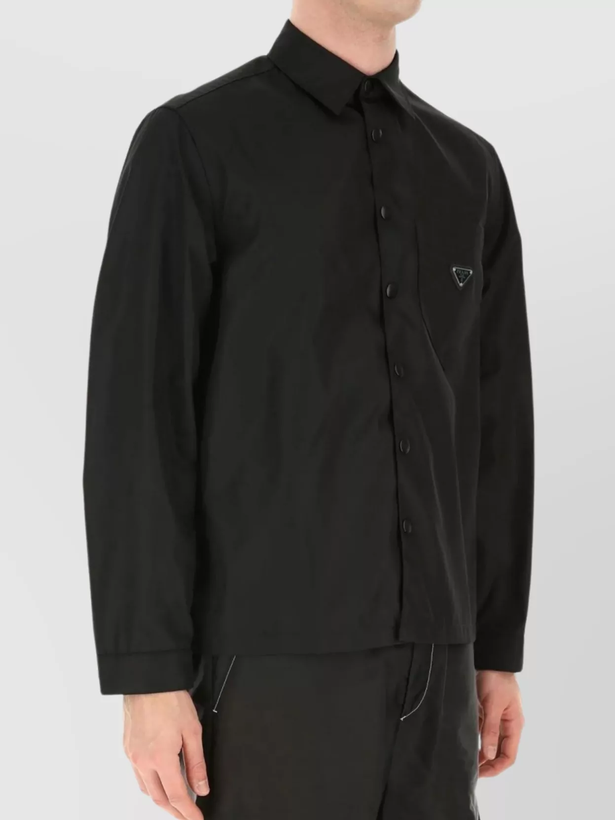 Prada Nylon Shirt With Buttoned Cuffs And Pocket