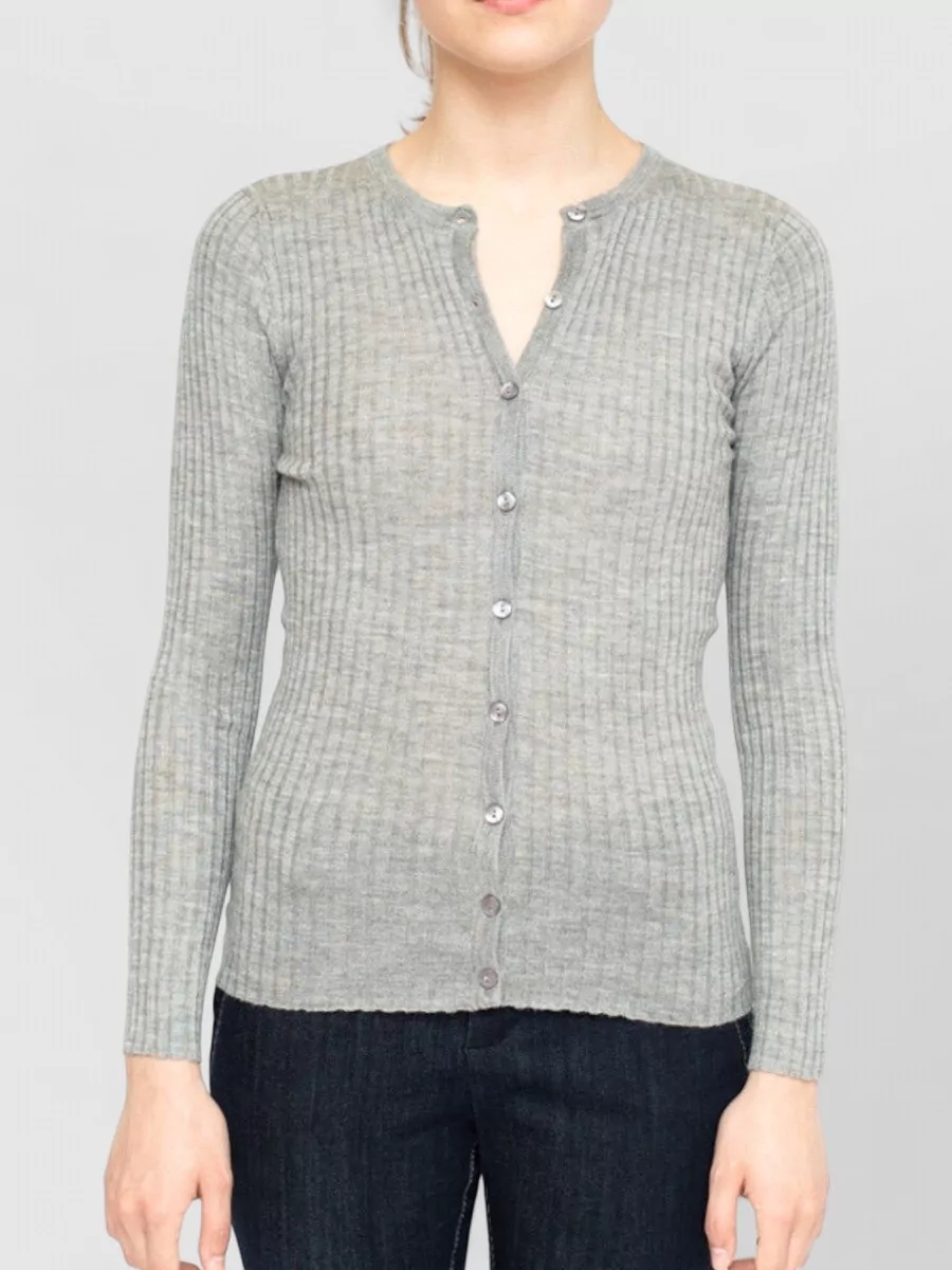 La Rose cashmere ribbed cardigan