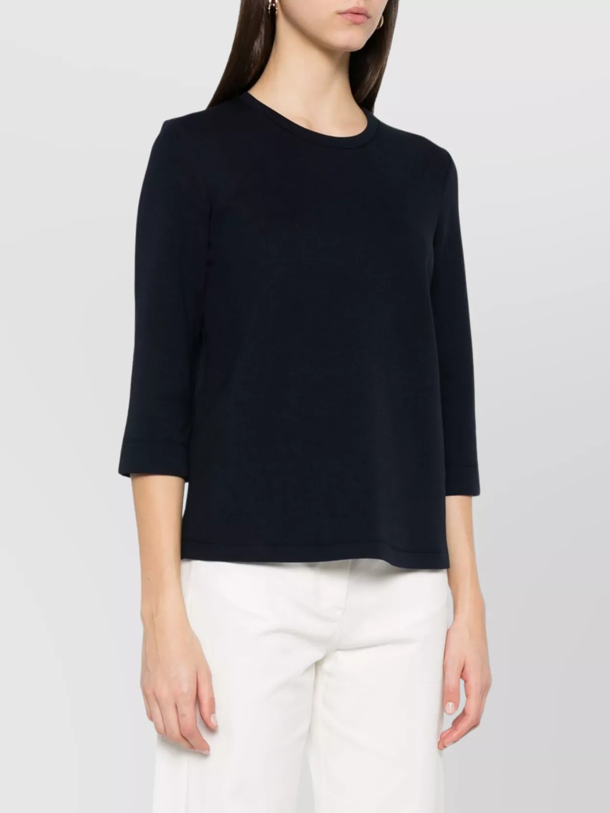 Shop 's Max Mara Crew Neck Embroidered Detail Cotton T-shirt