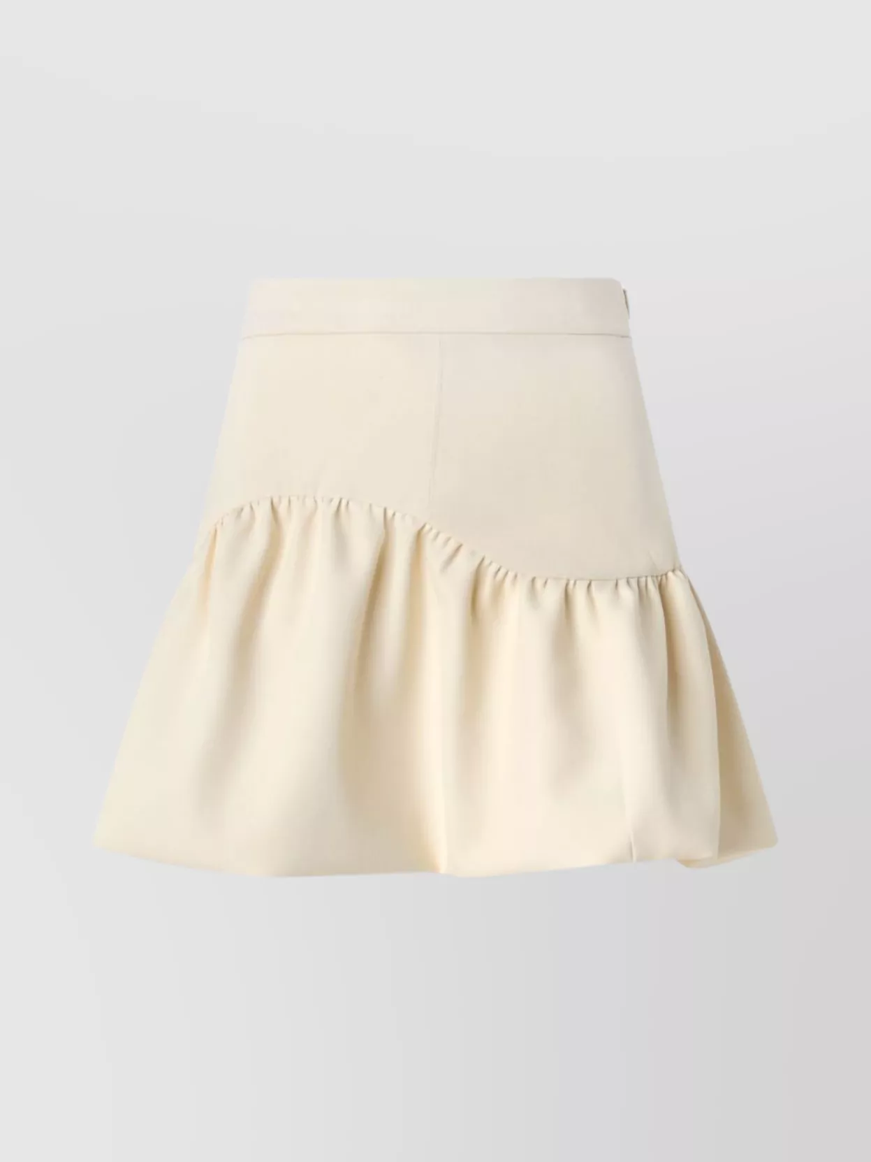 Pinko High Waist Mini Skirt With Ruffled Hem In White