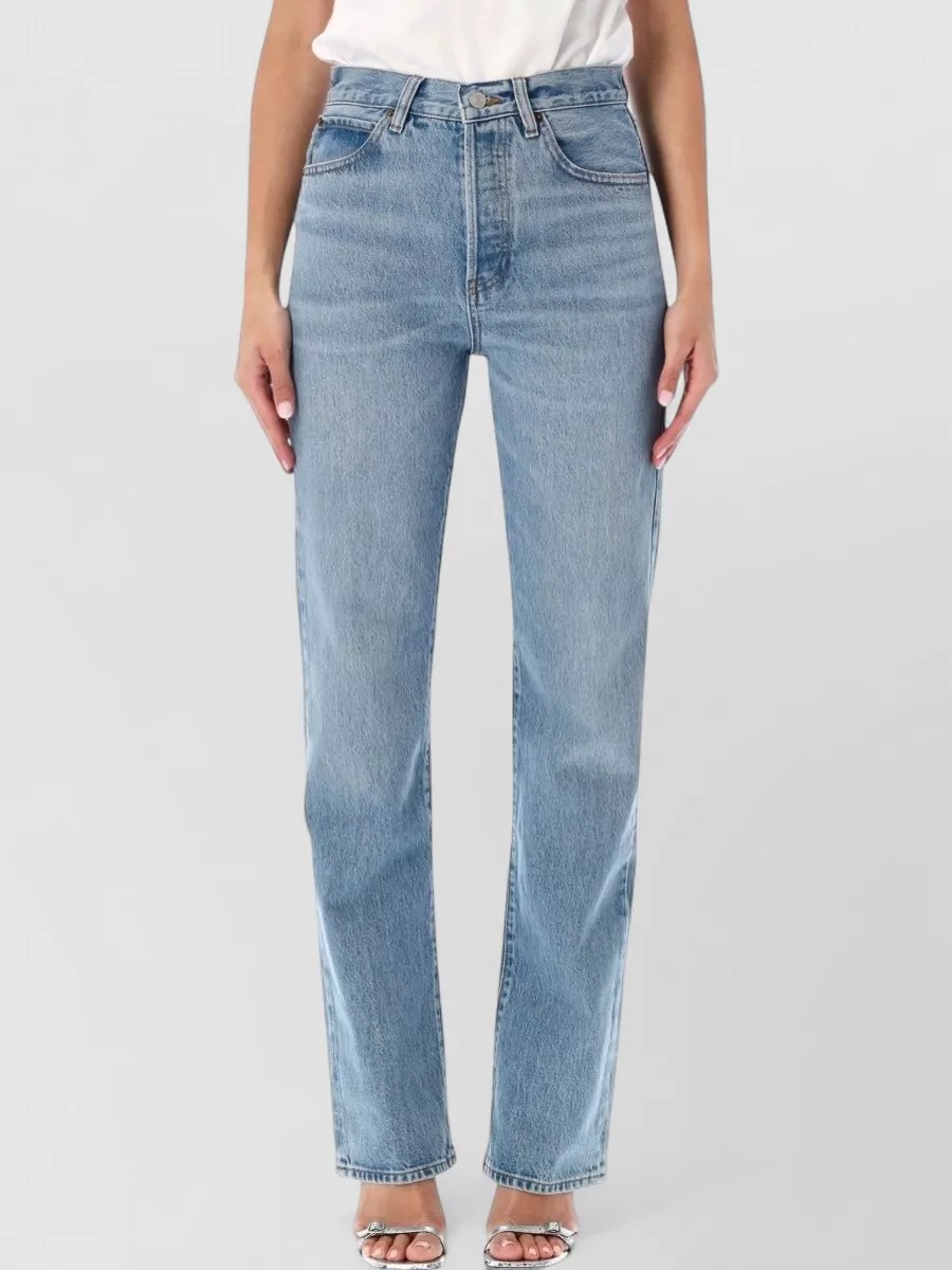 Frame denim high-rise straight-leg jeans