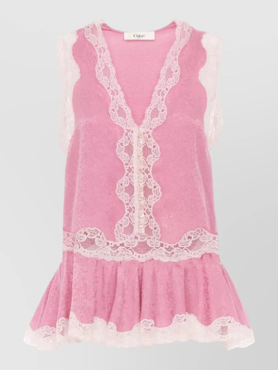 Chloé silk sleeveless peplum blouse