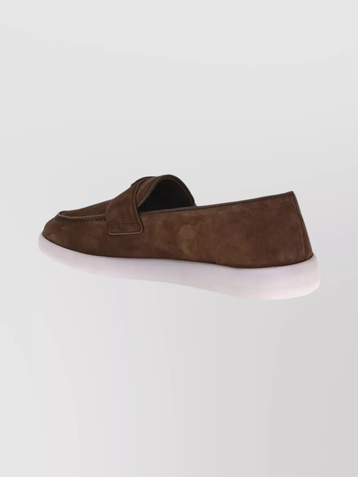 Prada Suede Loafers With Round Toe Design