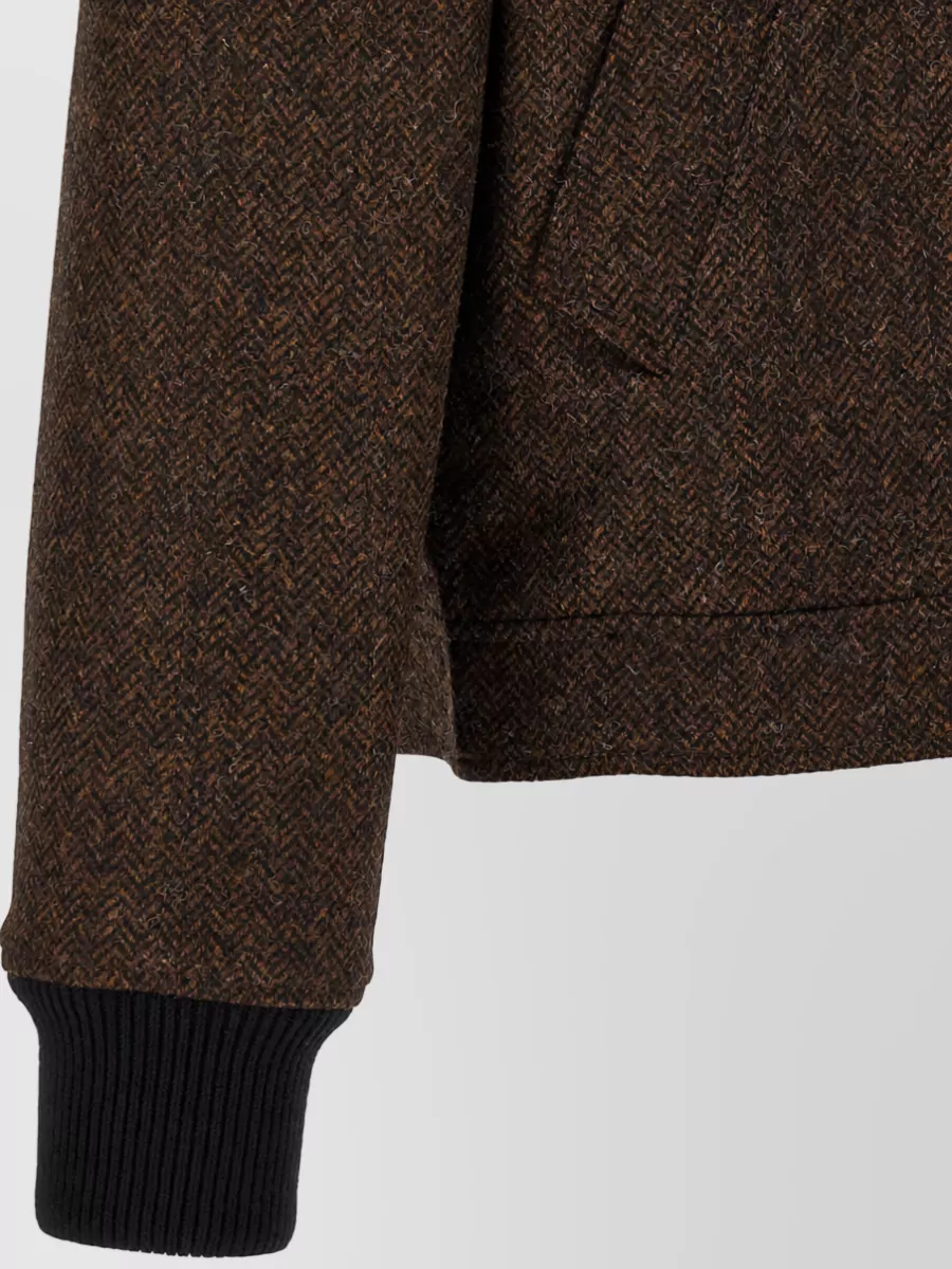 Maison Margiela Wool Herringbone Single Breasted Coat