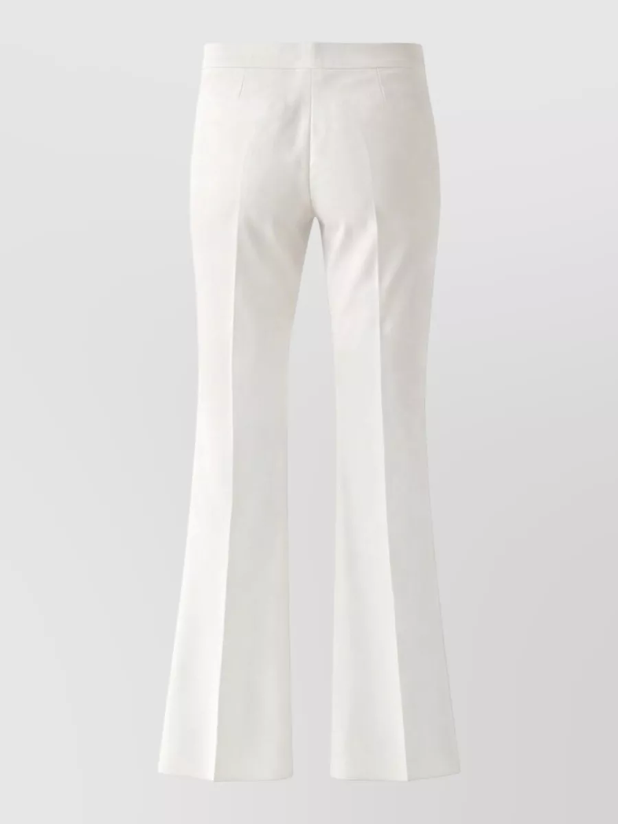 Max Mara Cotton Flared Trousers In Neutral