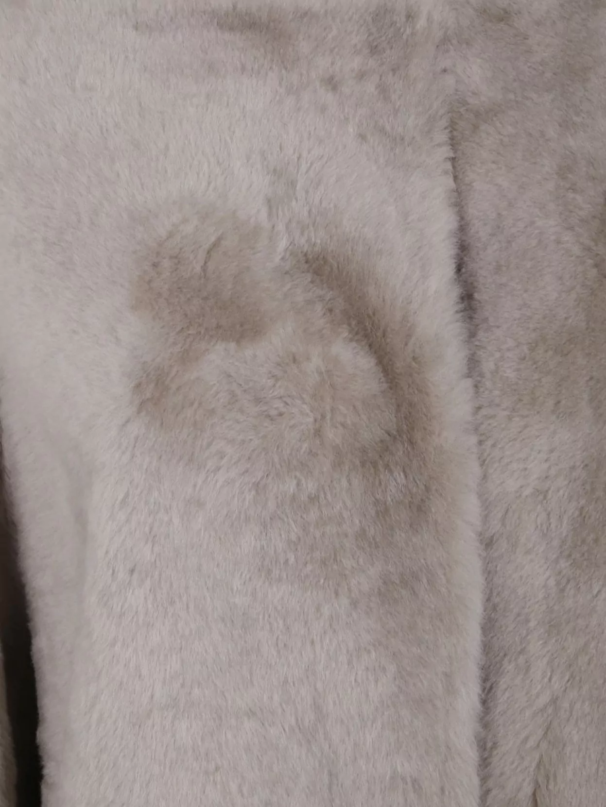 Yves Salomon Long Sleeve Faux Fur Patchwork Coat