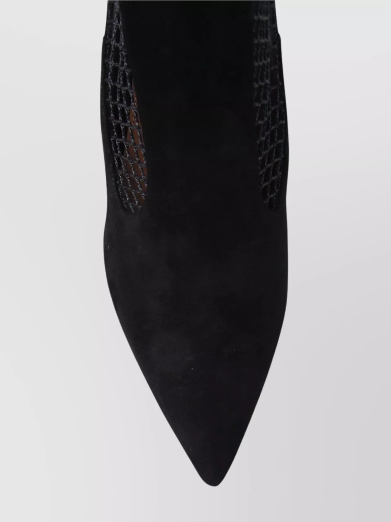 Aquazzura Brera Mesh Suede Stiletto Ankle Booties In Black