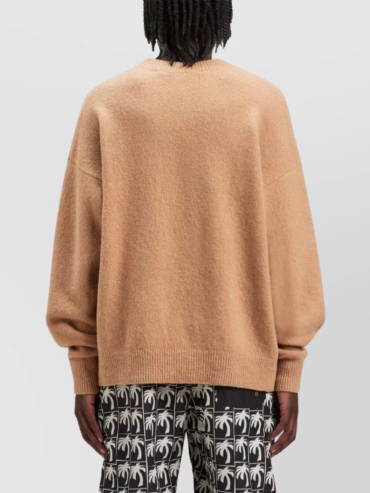 Palm Angels Logo Ribbed Crewneck Sweater