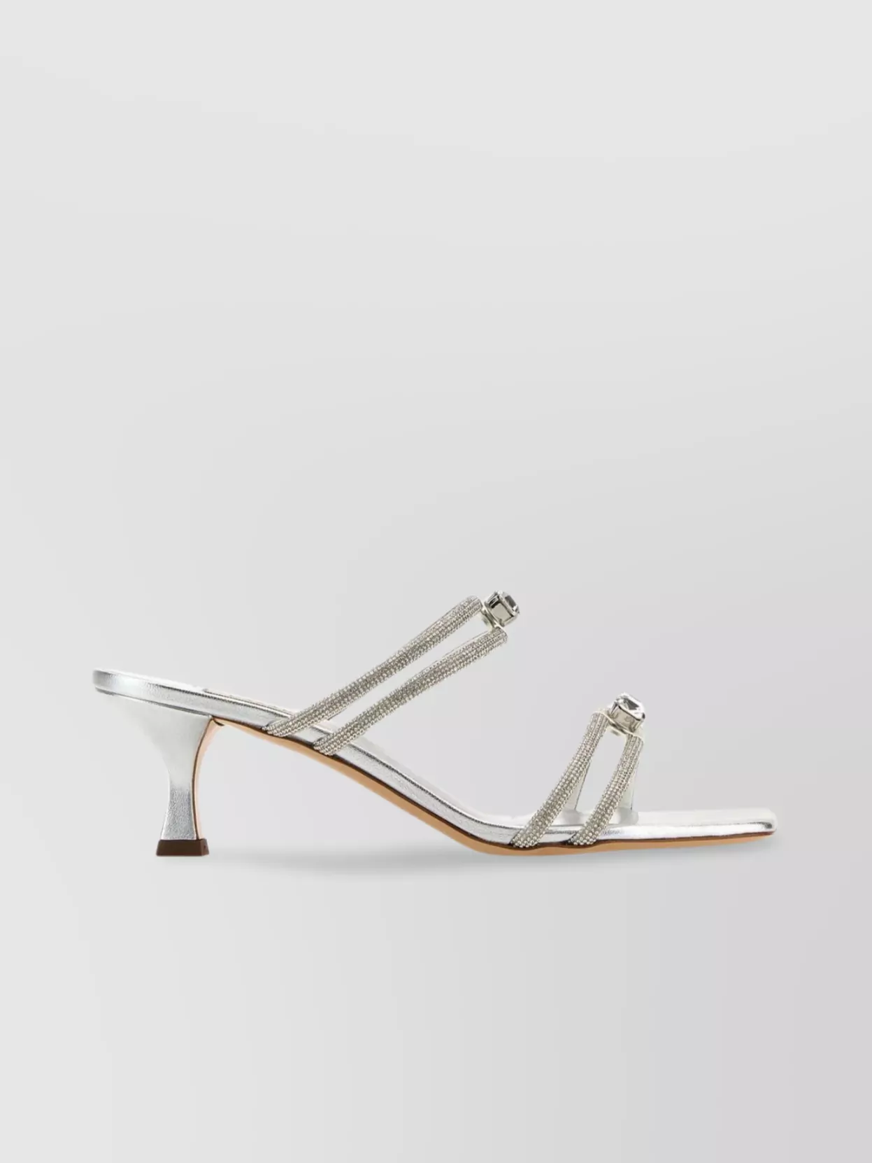 Casadei Rhinestone-embellished Strappy Mules In Silver